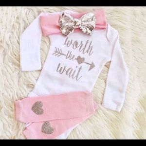 Worth the Wait baby outfit